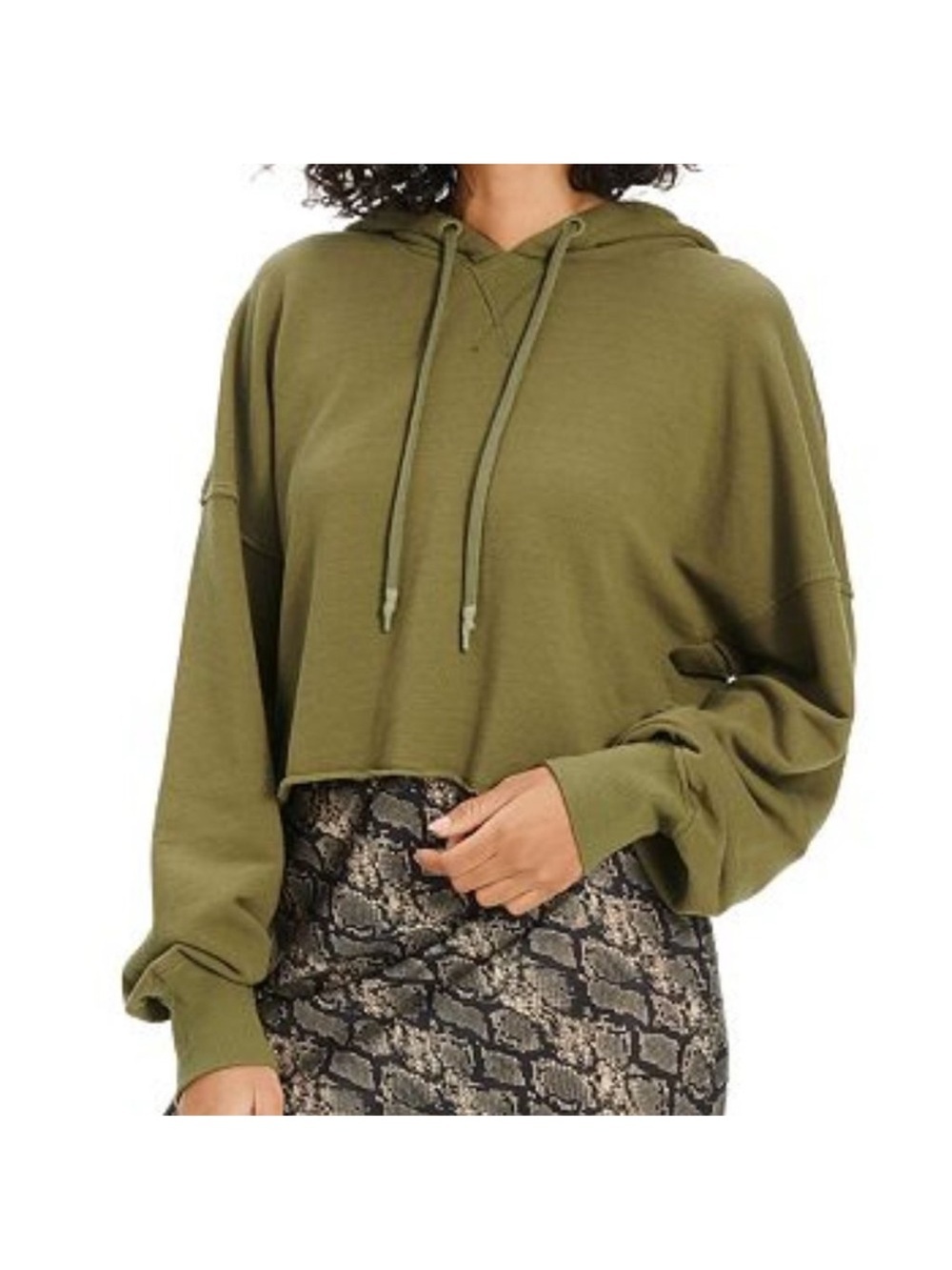 UGG KEIRA CROPPED HOODIE SWEATSHIRT WOMENS LARGE